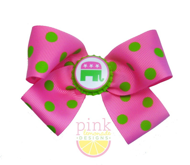 For the Littlest Republican A GOP Hair Bow USA Flag Ribbon image 3
