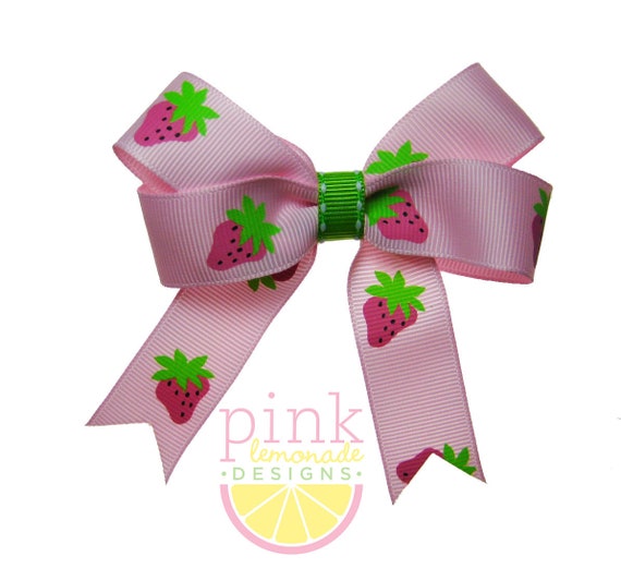 Strawberry Print Strawberry Festival Plant City Florida Strawberry Queen Sweet Girls Hair Bow