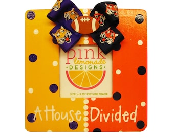 A House Divided Wood Handpainted Picture Frame Custom ANY 2 Teams