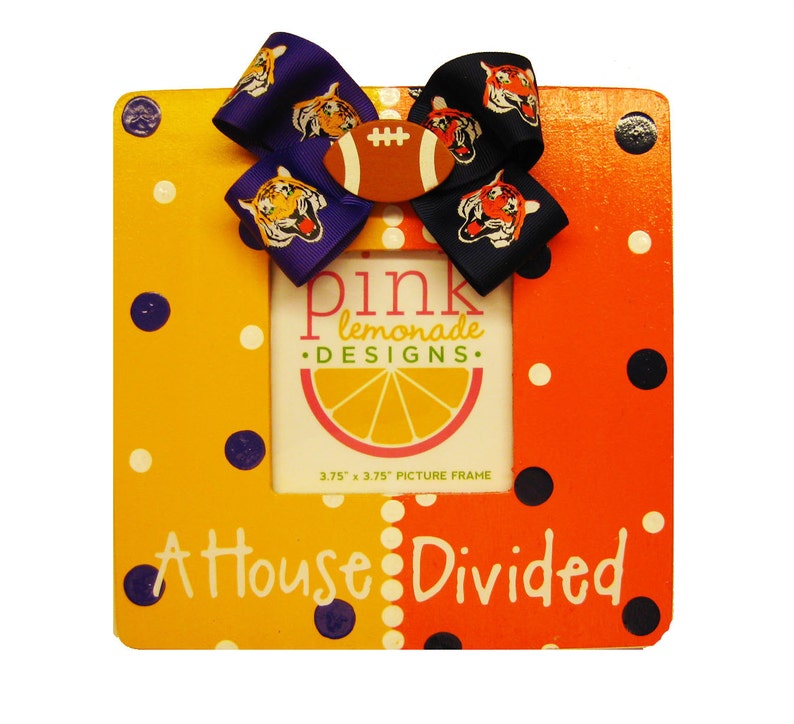 A House Divided Wood Handpainted Picture Frame Custom Any 2 Image 0