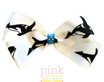 Orca Killer Whale Aquarium Florida California Vacation Marine Biologist Hair Bow