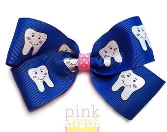 Large Molar Tooth Dentist Orthodontist Hair Bow