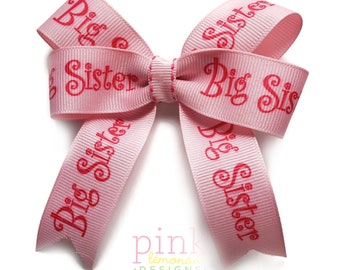 Big Sister Pink Hair Bow