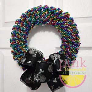 Tampa Gasparilla Pirate Parade Throw Beads 12" Unique Sturdy Beaded Wreath Gaspy TPA Florida Jose Gaspar Ship Skull Crossbones Jolly Roger