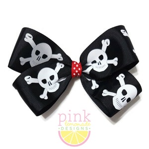 Tampa Pirate Party Gasparilla Parade Float Skull and Crossbones Girls Hair Bow Hair Clip