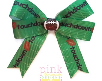 Football Field Touchdown College Football Fan Girls Hair Bow Hair Clip