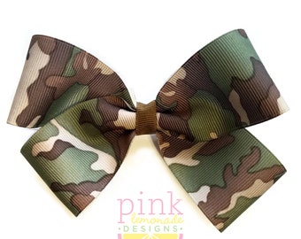 Camo Camouflage Hunting Season Hunter Girls Hair Bow Hair Clip Country Girl Deer Pheasant Quail Army Girls Hair Clip