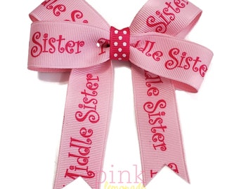 Middle Sis Middle Sister Pink Girls Hair Bow Hair Clip