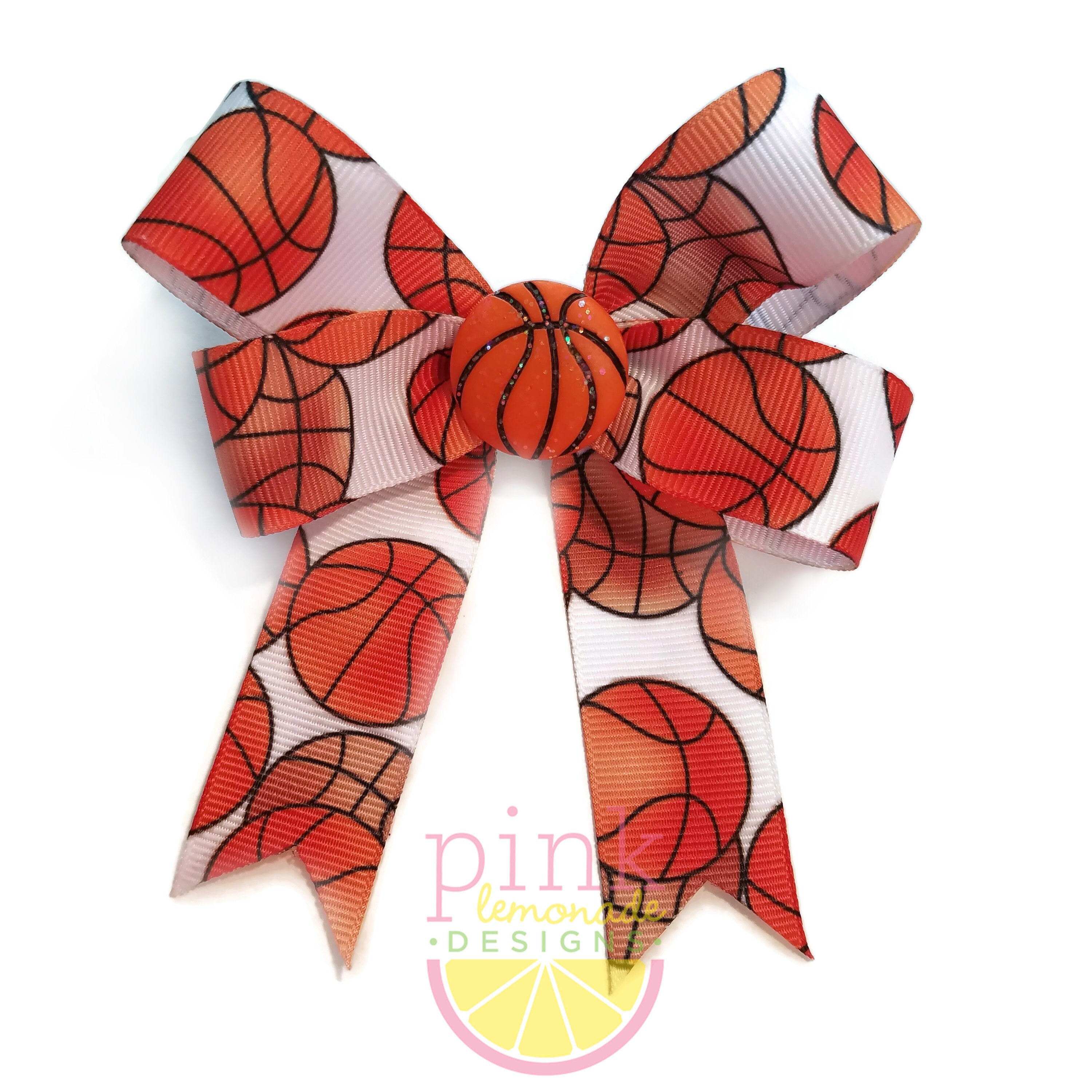 Sparkly Basketball Hair Bow Etsy