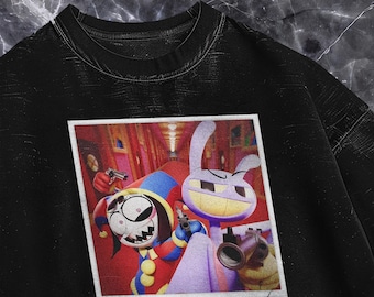 The Amazing Digital Circus Pomni and Jax #Teambadguys Tshirt, All Colors Comfort Dark Style Cartoon Shirt