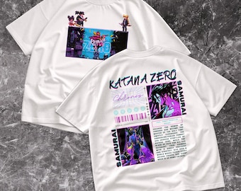 Comfort Colors Katana Zero Graphic T-Shirt | Samurai Vaporwave Retro