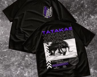 Dark Colors Attak on Titan Eren Yeager Tshirt Tatakae | Shingeki No Kyojin Anime Shirt