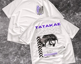 Comfort Colors Attak on Titan Eren Yeager Tshirt Tatakae | Shingeki No Kyojin Anime Shirt