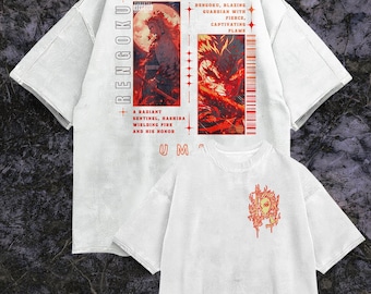 Mörka och bekväma färger Rengoku Demon Slayer T-shirt | Kimetsu no Yaiba Flame Hashira