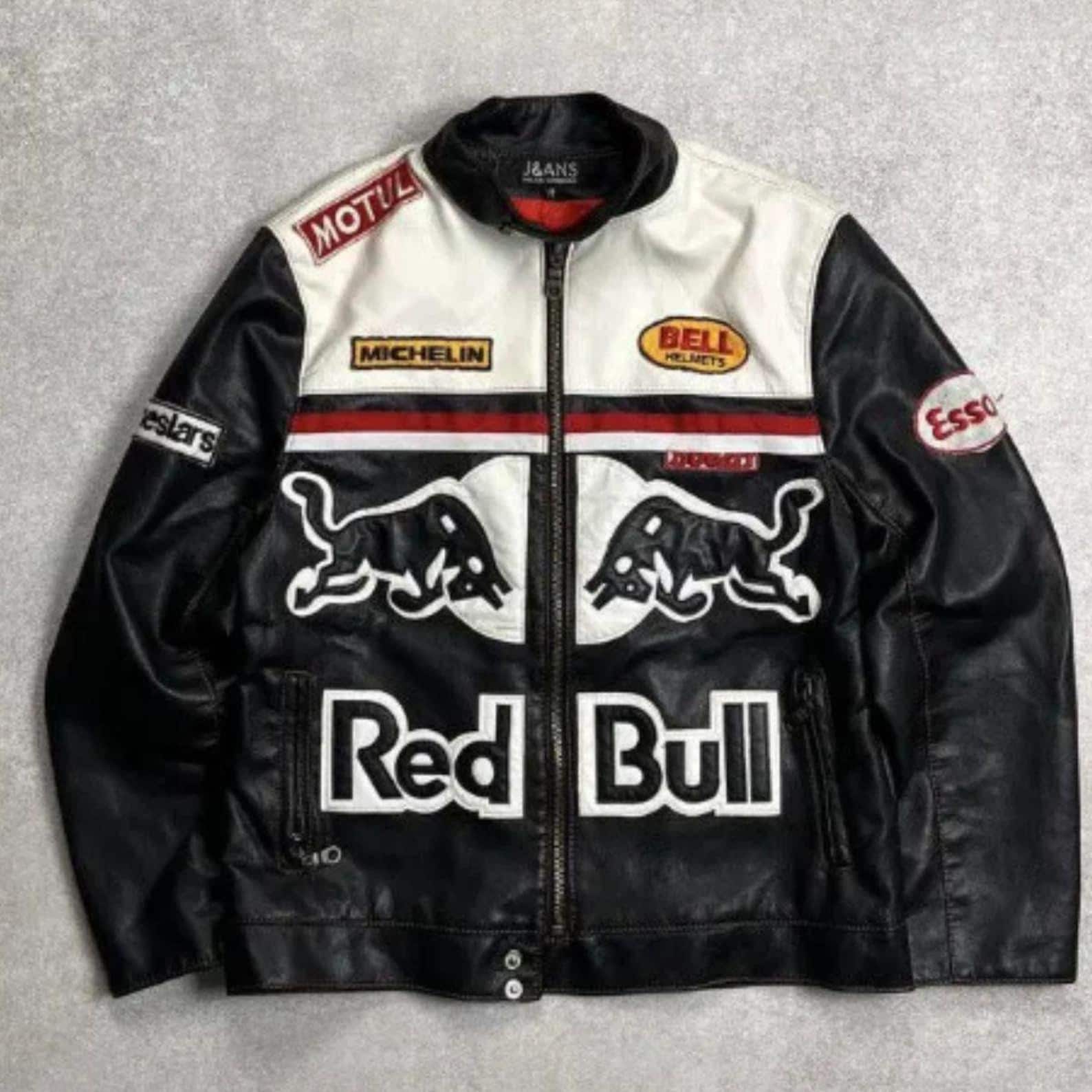レーシングジャケットRed Bull 革ジャン Red bull racing leather jacket - Etsy 日本