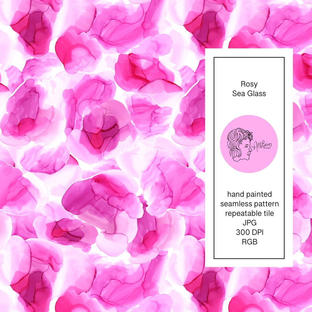 Pink Sea Pattern Pink Sea Glass Seamless Pattern: Rosy Fabric Design (digital Download ...