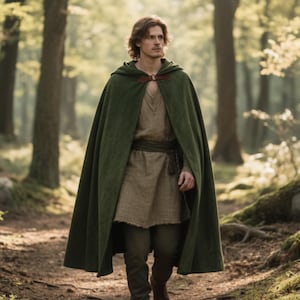 Mittelalterlicher Kapuzen Umhang - Renaissance Fantasy Umhang - Wikinger LARP Kostüm-Umhang - Gothic LARP Cosplay Kapuzen-Umhang