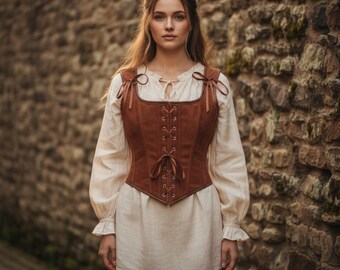 Corsetto Vintage Rinascimentale Steampunk Per Donna – Bustier Medievale Con Lacci, Corpetto Elegante Per Halloween E Feste A Tema