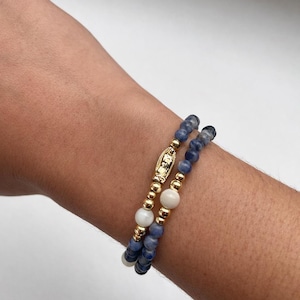 Rosary Wrap Bracelet- Sodalite