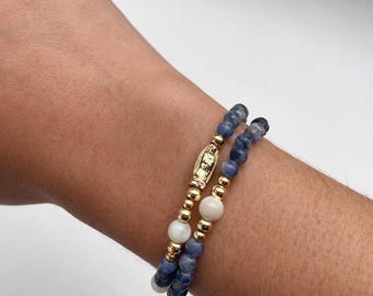 Rosary Wrap Bracelet- Sodalite