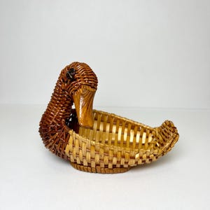 Corbeille Vintage En Osier – Forme Canard/poule, Panier à œufs Déco