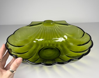 Vintage grön glasskål - godisskål salladsskål MCM