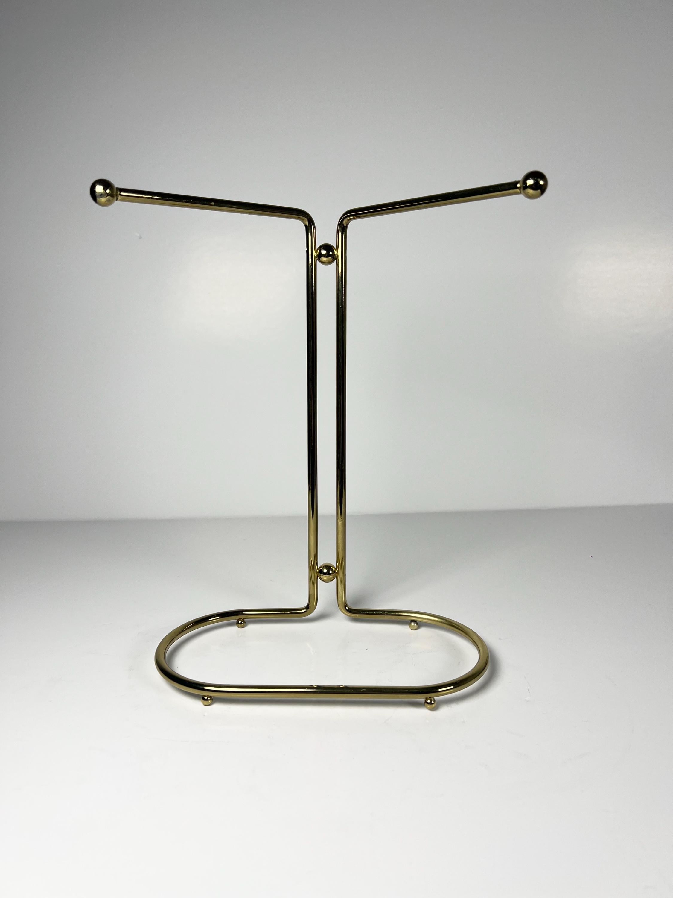 Vintage Gold Tone Hand Towel Rack, Metal Vanity Towel Stand, Elegant Bathroom Display