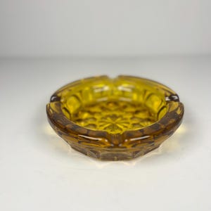 Vintage Amber Glass starburst ashtray, vintage Indiana glass amber, MCM