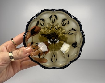Ciotola in vetro vintage Anchor Hocking Fairfield, ciotola in vetro vintage Anchor Hocking Fairfield effetto fumé