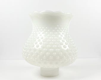 Milk glass lampshade, Milk Glass Hobnail Globe, Vintage Hobnail Globe/shade, White Milk Glass Shade, Replacement Globe White Lampshade