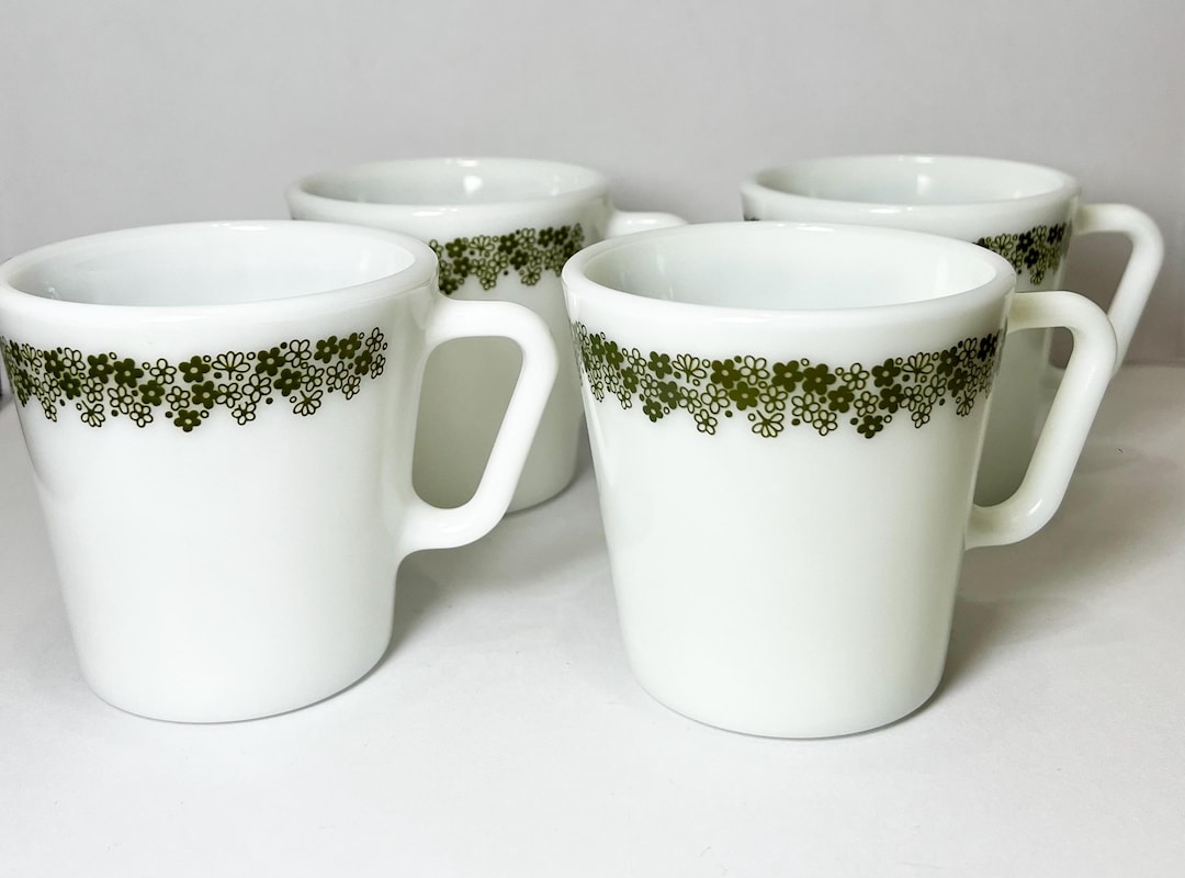 Pyrex Mugs Set of 4 Vintage Pyrex Mugs Made in the USA by Corning, for Over and ...
