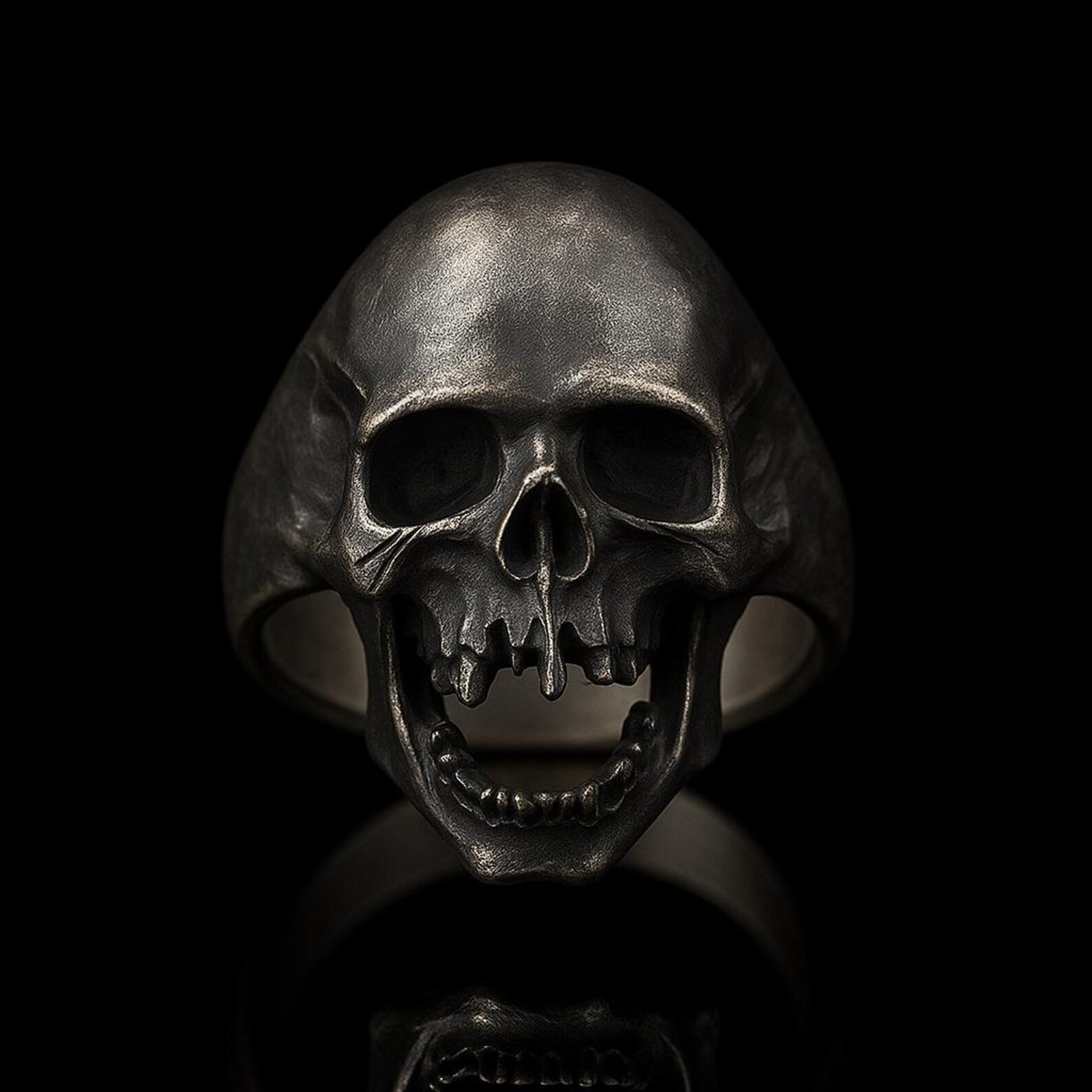 Pendentif Tête De Mort Acier Inoxydable - Style Motard Gothique Rock, Chaîne Incluse, Neuf
