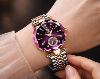 Elegante Damenuhr – Edelstahl mit Diamant /18