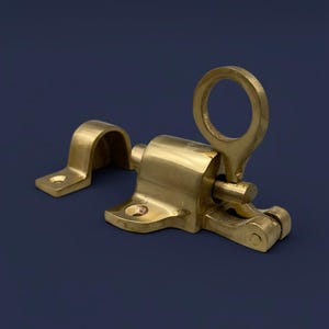 Solid Brass Sash Window Fan-Light Fastener – Solid Brass – Lacquered