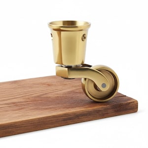 Brass Single Wheel Cup Castor 32mm – Solid Brass