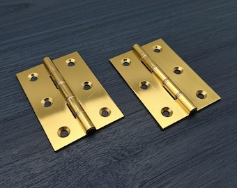Solid Drawn Butt Hinges - Self Colour Brass (SC) - Multiple Sizes Available