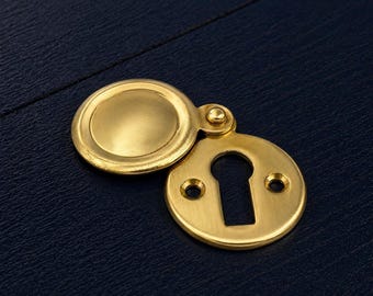 Victorian Escutcheon Cover 35mm - Brass Keyhole Cover (Pack of 2)