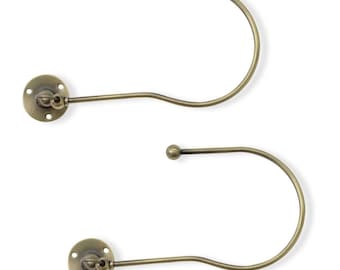 Pair of Elegant Swing Embrace Metal Curtain Holdbacks - 6 Colours – Set of 2