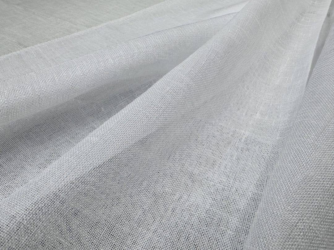 White Sheers Curtain Fabric - Leaded - Double Width 300cm Wide - Sold ...