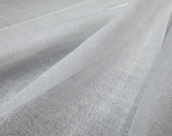 Biała, prześwitująca tkanina na zasłony – z ołowiem – podwójna szerokość 300 cm – sprzedawana na metry