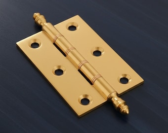 Brass Finial Door Hinge 76-102mm - Polished Brass PBW