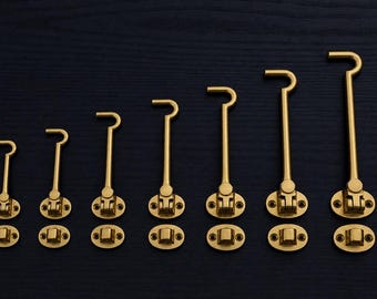 Solid Brass Cabin Hook (50-300mm) - Heavy Duty Door Hook