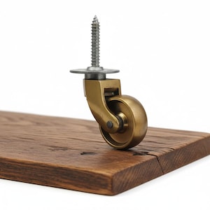 Messing Einzelrad mit Schraubfußrolle 32mm - Massiv aus Messing