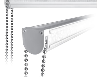 Heavy Duty Chain-Operated Metal Roman Blind Headrail Kit / All Sizes 60cm - 240cm