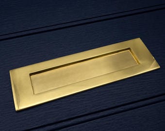 Solid Brass Letter Plate - Variable Sizes - Lacquered Brass