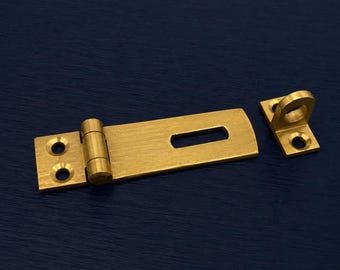 Brass Hasp & Staple 38mm 75mm Cabinet Door Catch Latch