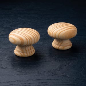 Puxadores de armário em madeira maciça de pinho - Pré-perfurados - Sem verniz - Vários tamanhos