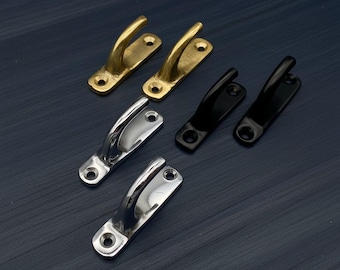 Modern Tieback Hook Brass Black Chrome 45mm -  Curtain Holdback Wall Hook UK