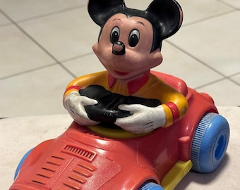Vintage Mickey Mouse Spielzeugauto von 1978, hergestellt von Kohner Bros – Walt Disney Productions – Sammlerstück
