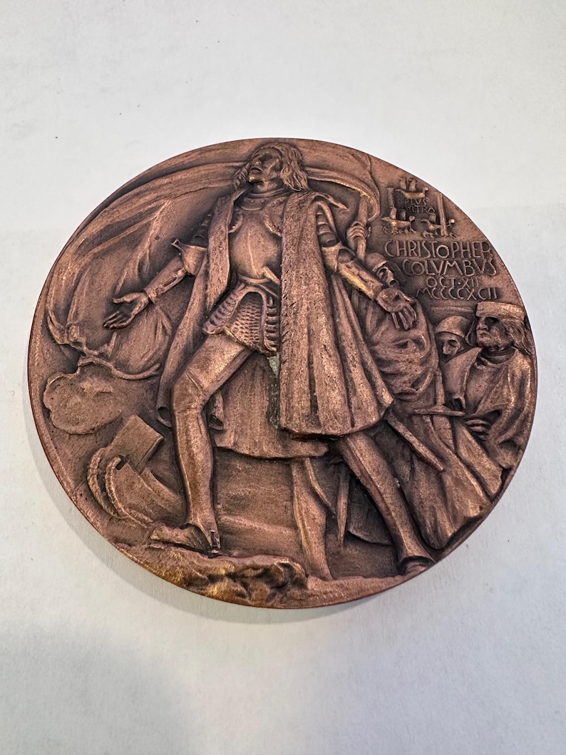 Augustus Saint-Gaudens World's Columbian Exposition Bronze Commemrative Medal - Original Box + Leaflet